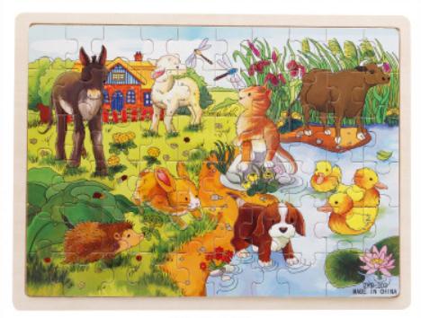 60pcs Cartoon Wooden Toys 8 STYLES 3D Wooden Puzzle Jigsaw Puzzle for Child Educational Toy