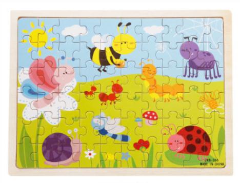 60pcs Cartoon Wooden Toys 8 STYLES 3D Wooden Puzzle Jigsaw Puzzle for Child Educational Toy