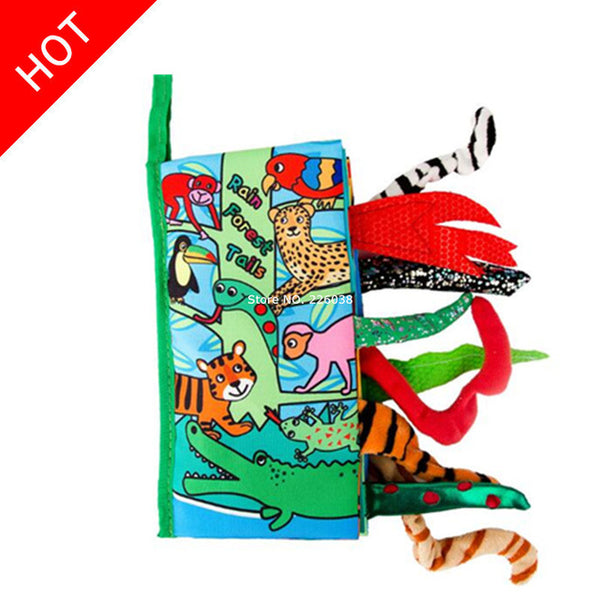 Baby Toys Infant Baby Book Early Development Cloth Books For Kids Learning Education Activity Books Animal Tails Dinosaur SZ04