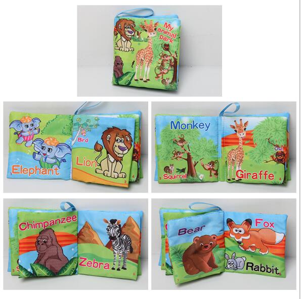Baby Toys Infant Baby Book Early Development Cloth Books For Kids Learning Education Activity Books Animal Tails Dinosaur SZ04
