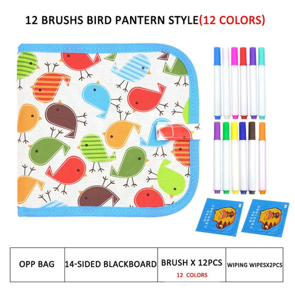 Learning & Education Portable Board Brush Drawing Book DIY Coloring  Blackboard Painting With Water Chalk Wipe Kids Toys