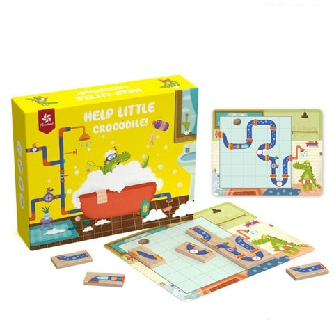 Help Little Crocodile Maze IQ Puzzles Games Toys For Children Improve Logical Thinking Ability Puzzle 30 Challenge With Solution