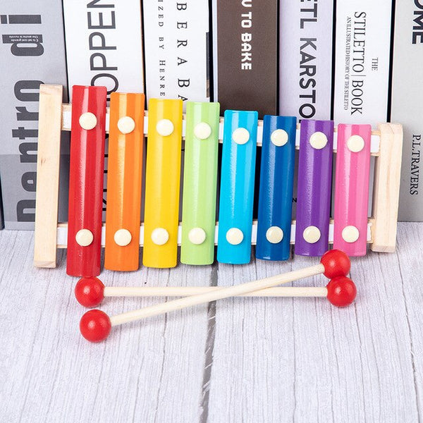 HOT SALE Baby Toys Colorful Wooden Blocks Baby Music Rattles Graphic Cognition Early Educational Toys For Baby 0-12 Months