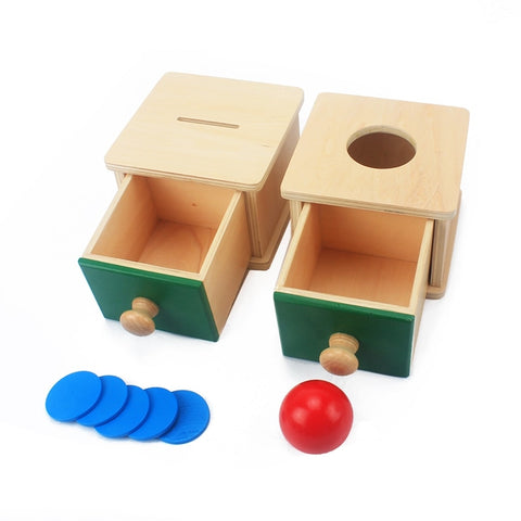 Infant & Todders Montessori Kids Toy Baby Wooden Coin Box Piggy Bank Learning Educational Preschool Training Brinquedos Juguets
