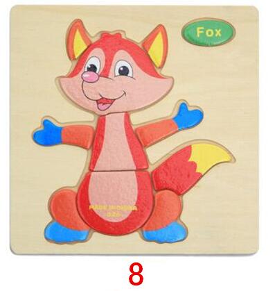 Montessori Toys Educational Wooden Toys for Children Early Learning Puzzle 3D Cartoon Animal Traffic Puzzles Intelligence Jigsaw