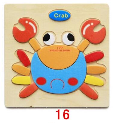 Montessori Toys Educational Wooden Toys for Children Early Learning Puzzle 3D Cartoon Animal Traffic Puzzles Intelligence Jigsaw