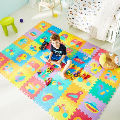 10Pcs animal Number Pattern Foam Puzzle Kids Rug Carpet Split Joint EVA baby Play Mat Indoor Soft activity Puzzle Mats